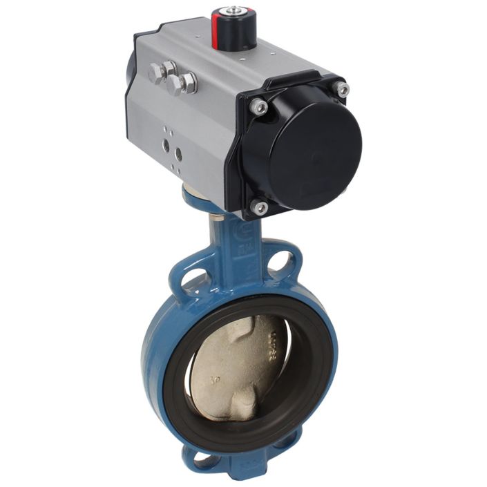 Butterfly valve-TA, DN50, with actuator-ED, DA55, GGG/satinless steel/PTFE, double acting