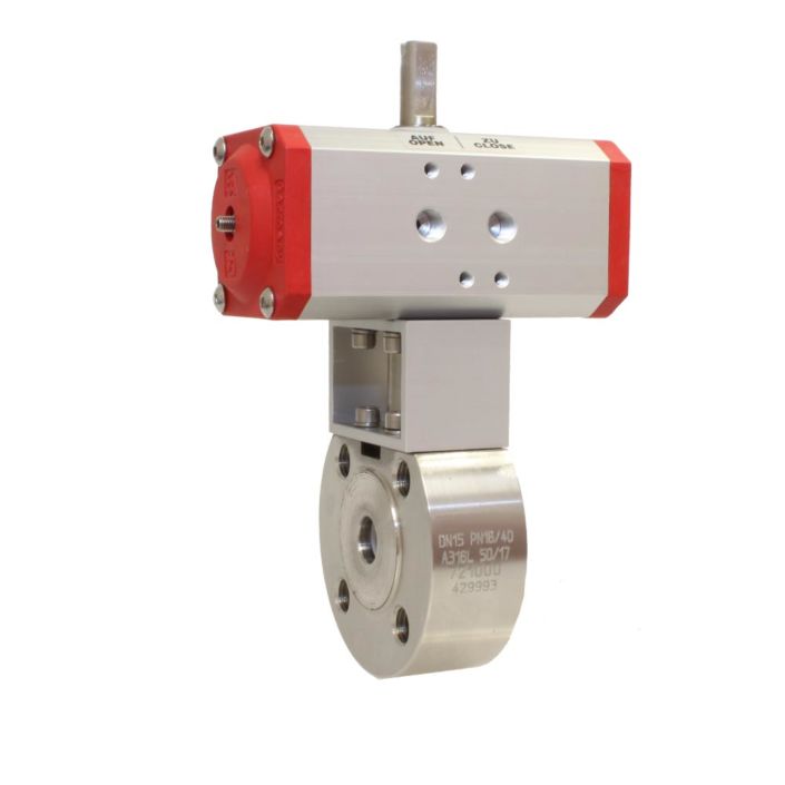 Ball valve VK, DN20,with Drive-ED, DW43, stainless steels.1.4408 / PTFE FKM, double-acting