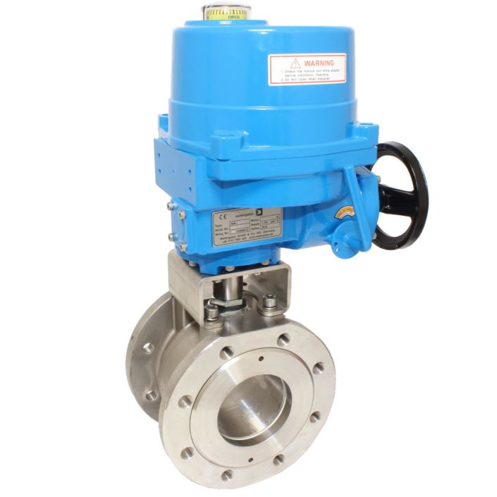 Ball valve VK, DN100, with drive-NE15, stainless steel/PTFE-FKM, 24V DC, Duration 20sec.