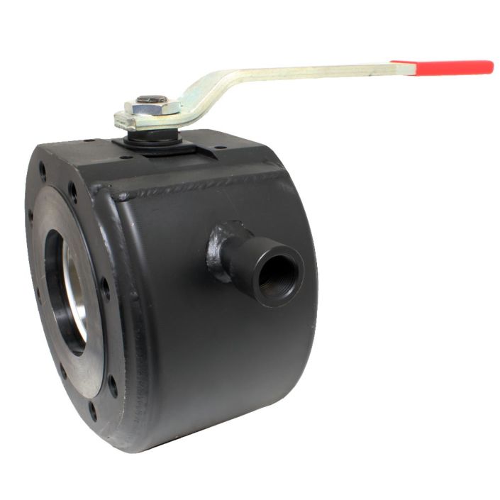 Wafer typee Ball valve DN25, PN16, steel/PTFE-FKM/stainless steel, heating jacket