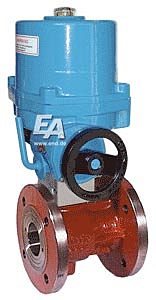 Ball valve VO, DN125, with drive NE19, Cast iron-25, PTFE / NBR / stainless steel, 24V DC