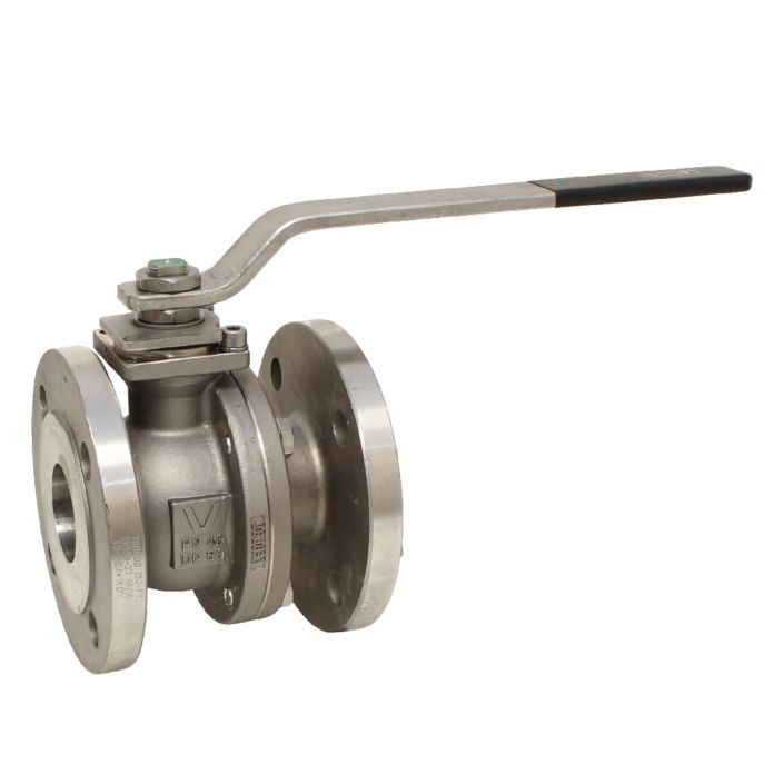flange ball valve DN15,ANSI150lbs 1.4408-01, PTFE-FKM-graphite, full bore, b-length ANSI B16.10
