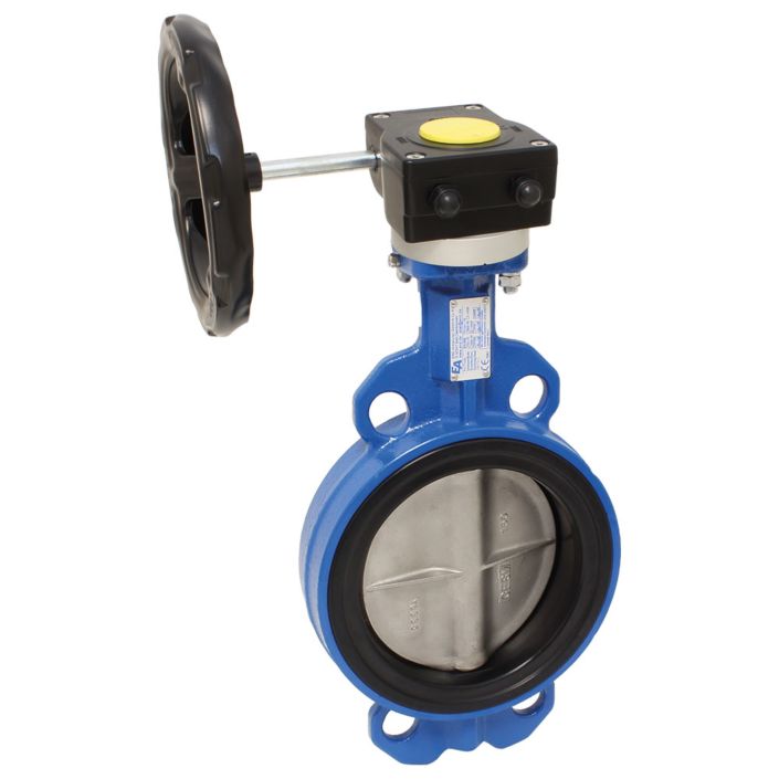 Butterfly valve-WA, DN150, with worm gear 90 º, GG/stainless steel/NBR