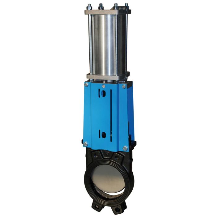 Knife-Gate-Valve, GG25/EPDM, DN80, PN10, GG25/stainless steel/EPDM, double-acting