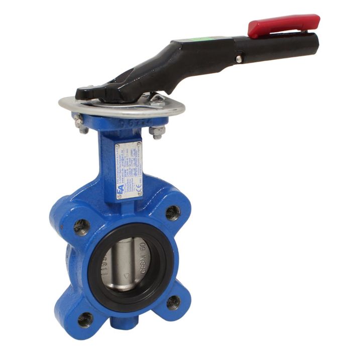 Butterfly valve LUG DN50, PN16, length EN558-20, Cast iron-40 / NBR / stainless steel 1.4408, ISO 5