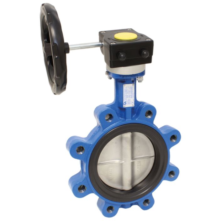 Butterfly valve-WM LUG, DN40, with worm gear 90°, GGG-40/stainless steel/EPDM