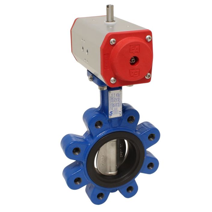 Butterfly Valve WM, LUG, DN50, with drive-E, Cast iron-40 / stainless steel / EPDM, double acti