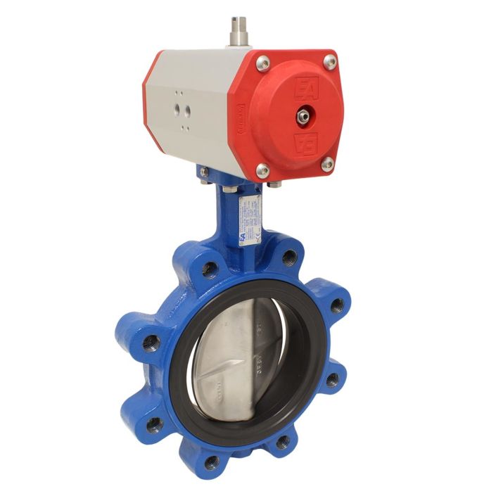 Butterfly Valve WM, LUG, DN50, with drive-E, Cast iron-40 / stainless steel / EPDM, spring retu