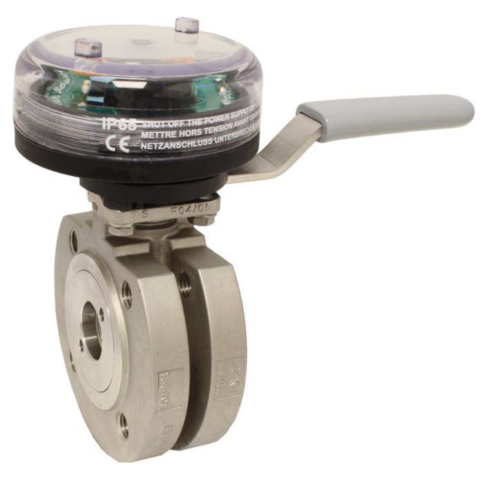 Ball valve-ZK, DN15, w. VE-limit switch el./mech., stainl.steel/PTFE-FKM, max. 250VAC-5A,IP65,PN16/40