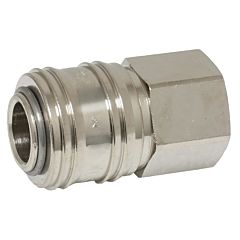 Quick release coupling, G1/4"female, brass/NBR, max.35bar, nickel-plated